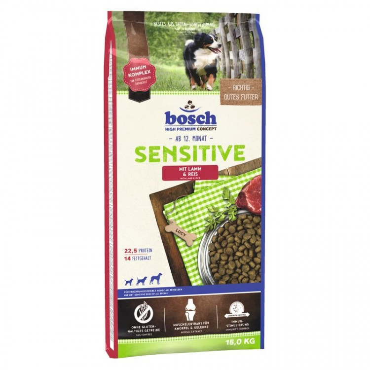 Bosch Sensitive Сухой корм для собак, склонных к аллергии, с ягнёнком и рисом - 15 кг