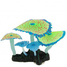 Gloxy флуоресцентная аквариумная декорация коралл зонтничные, зеленые 14х6,5х12 см