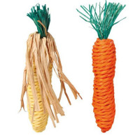 Набор игрушек Trixie для грызунов морковь и кукуруза 15 см из сизаля - 2 шт 1 ш