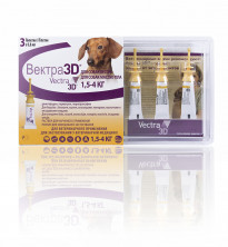 Vectra 3D капли инсектоакарицидные для собак 1,5-4 кг