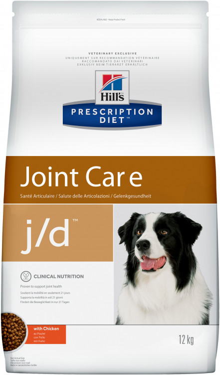 Hill's Prescription Diet j/d Joint Care сухой диетический корм для собак для поддержания здоровья суставов с курицей - 12 кг