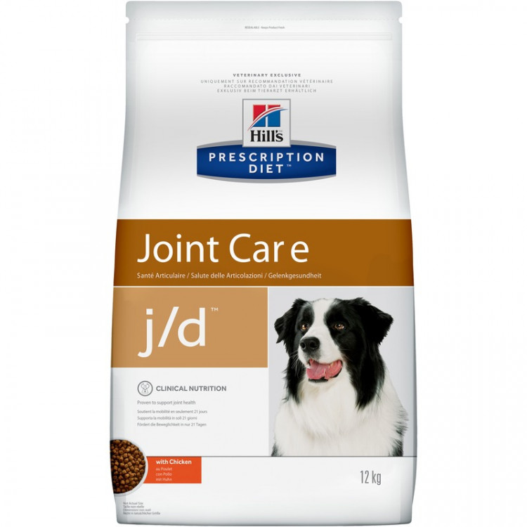 Hill's Prescription Diet j/d Joint Care сухой диетический корм для собак для поддержания здоровья суставов с курицей - 12 кг