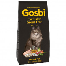 Gosbi Exclusive Grain Free корм для кошек кастрированных, с уткой и рыбой - 400 гр