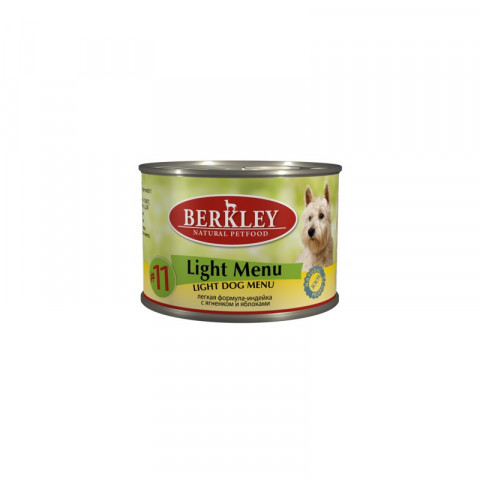 Berkley Adult Dog Light Menu № 11 паштет для взрослых собак с натуральным мясом индейки и ягнёнка с рисом - 200 г