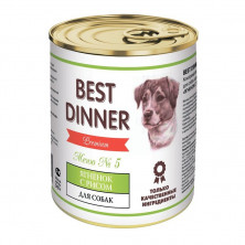 Best Dinner консервы для собак Меню № 5 - Ягненок с рисом - 340 г