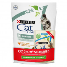 Сухой корм Purina Cat Chow Sterilised для кастрированных котов и стерилизованных кошек с домашней птицей - 485 г