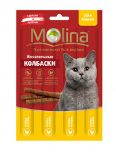 Molina Жевательные колбаски для кошек с курицей и печенью 20 г