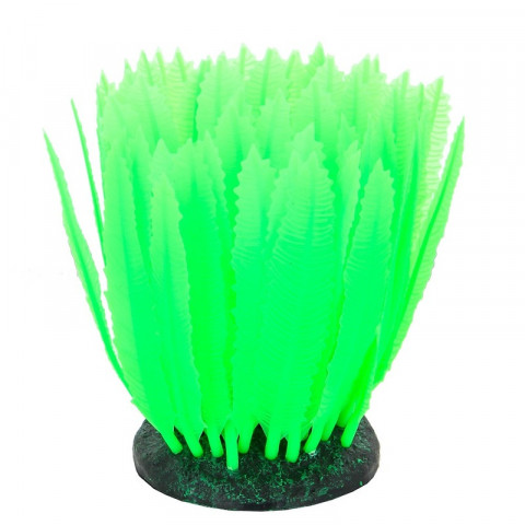 Gloxy флуоресцентная аквариумная декорация морская лилия, зеленая 10х7,5х11 см