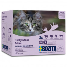 Bozita Pouch Meat Multibox влажный корм для взрослых кошек с кусочками в соусе мясной микс - 85 г