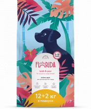 Florida сухой корм для щенков крупных пород с ягненком и грушей 14 кг