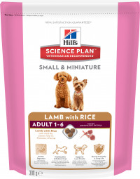 Hill's Science Plan Small & Miniature сухой корм для собак мелких и миниатюрных пород от 1 до 6 лет с ягненком и рисом - 300 гр