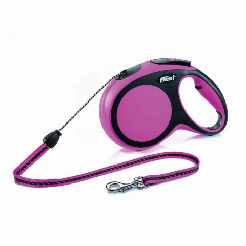 Поводок-рулетка Flexi New Comfort M длиной 8 м для собак до 20 кг трос розовая 1 ш
