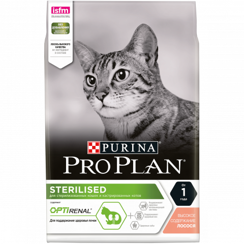 Pro Plan Cat Adult Sterilised OPTI-RENAL сухой корм для стерилизованных кошек с лососем - 3 кг