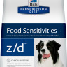 Hill's Prescription Diet z/d Food Sensitivities корм для собак диета для поддержания здоровья кожи и при пищевой аллергии 3 кг
