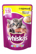 Whiskas паштет для котят с курицей 85 г