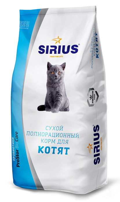 Sirius Сухой корм для котят с мясом птицы - 400 г