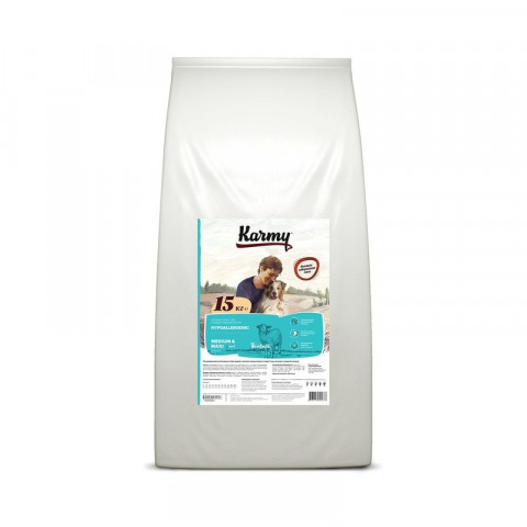Сухой корм Karmy Hipoallergenic Medium & Maxi для взрослых собак средних и крупных пород при аллергии с ягненком 15 кг