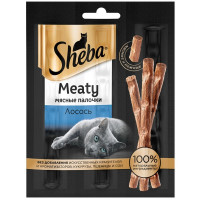 Sheba Meaty лакомство для кошек в форме мясных палочек с лососем 12 г
