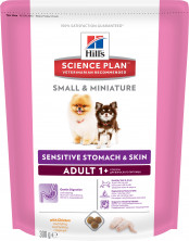 Hill's Science Plan Sensitive Skin & Stomach - Small & Miniature сухой корм для собак мелких и миниатюрных пород от 1 до 6 лет для здоровья ЖКТ, кожи и шерсти с курицей - 300 гр