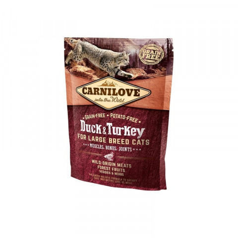 Carnilove Duck & Turkey for Large Breed Cats сухой корм для кошек крупных пород с уткой и индейкой - 400 г
