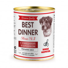 Best Dinner Premium консервы для собак с говядиной и кроликом - 0,34 кг