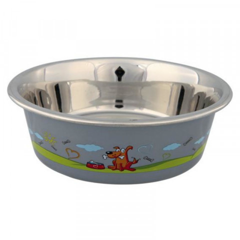 Миска Trixie для собак металлическая с цветным пластиковым покрытием 0,875 л/ф17 см 1 ш