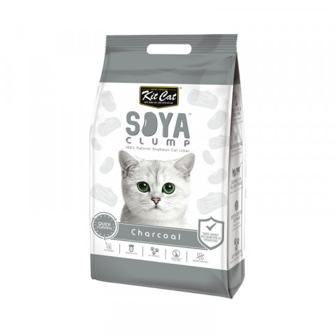 Kit Cat SoyaClump Soybean Litter Charcoal соевый биоразлагаемый комкующийся наполнитель с активированным углем - 14 л