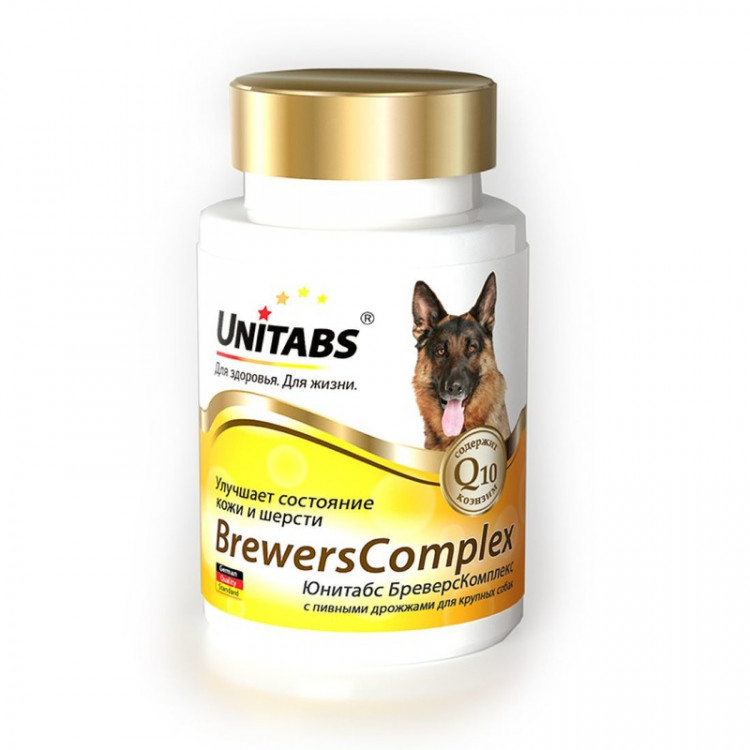 Unitabs BrewersComplex с Q10 для крупных собак 100 таб