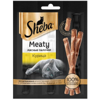 Sheba Meaty лакомство для кошек в форме мясных палочек с курицей 12 г