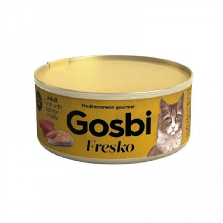 Влажный корм Gosbi Fresko для взрослых кошек с тунцом и лососем - 70 г