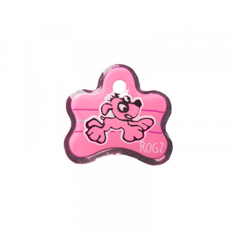 Рогз адресник пластиковый готовый к пользованию для щенков, розовый / Rogz ID Tag PUPZ pink, 25 мм