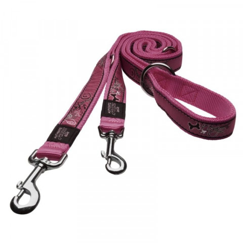 Поводок перестежка для собак ROGZ Fancy Dress M-16мм 1,8 м (Розовый)