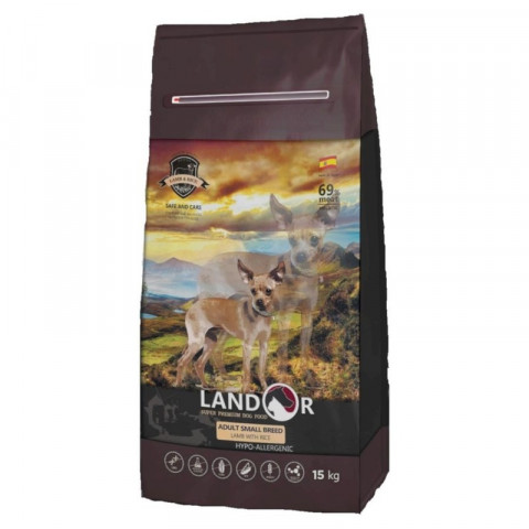Landor сухой корм для собак мелких пород с ягненком и рисом - 15 кг