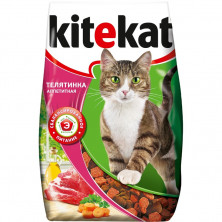 Kitekat сухой корм для взрослых кошек с аппетитной телятинкой - 1,9 кг