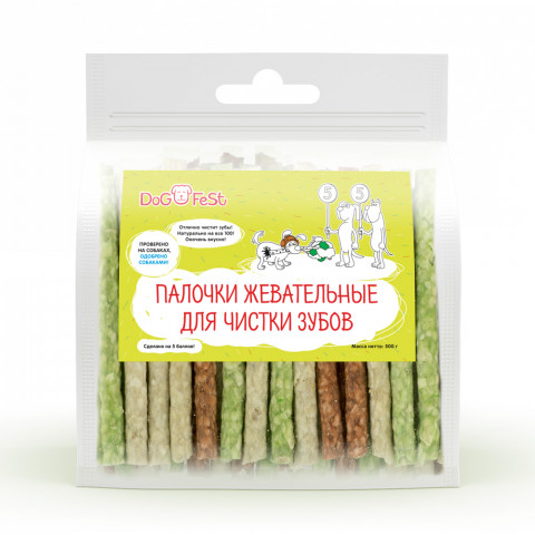 Dog Fest Палочки жевательные для чистки зубов для собак 500 г