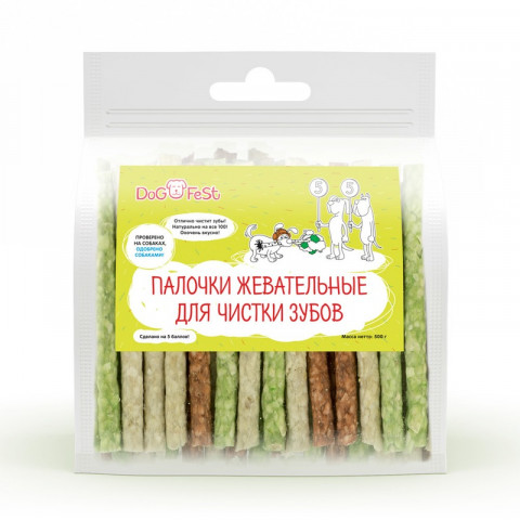 Dog Fest Палочки жевательные для чистки зубов для собак 500 г