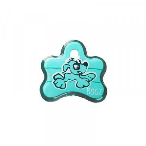 Рогз адресник пластиковый готовый к пользованию для щенков, голубой / Rogz ID Tag PUPZ blue, 25 мм