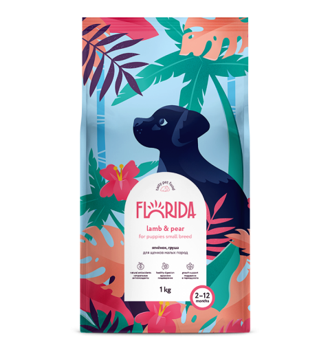 Florida сухой корм для щенков малых пород с ягненком и грушей 1 кг