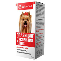 Apicenna Празицид суспензия Плюс для дегельминтизации при нематозах и цестозах у взрослых собак - 10 мл 1 ш