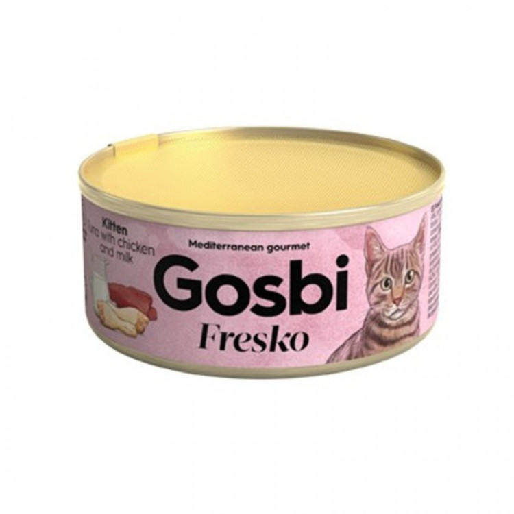 Влажный корм Gosbi Fresko для котят с тунцом и молоком - 70 г