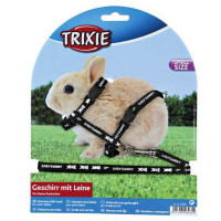 Шлейка Trixie для крольчат с поводком 8 мм/1,20 м нейлоновая с рисунком 1 ш