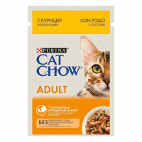 Влажный корм Purina Cat Chow Adult паучи для взрослых кошек скурицей и кабачком - 85 г