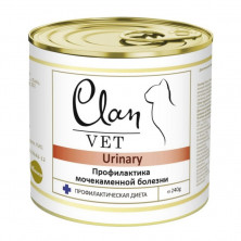 Clan Vet Urinary диетический  влажный корм для кошек для профилактики МКБ в консервах - 240 г