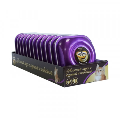 Мнямс Деликатес нежный мусс с курицей и индейкой для котят - 90 г