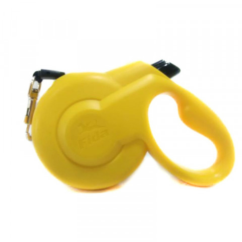 Fida Extendable Стильная рулетка 5 м с выдвижной лентой для собак средних пород желтая