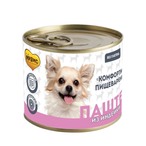 Мнямс паштет для собак всех пород из индейки "Комфортное Пищеварение" - 200 г