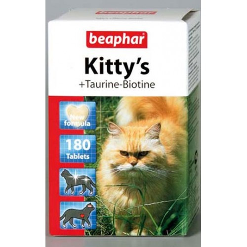 Beaphar Kitty's Витамины для кошек Сердечки с таурином и биотином 180 таблеток