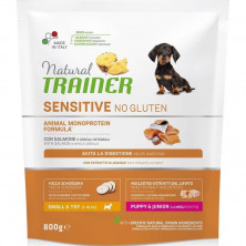 Trainer Natural Sensitive No Gluten Puppy & Junior сухой корм для щенков мелких пород с чувствительным пищеварением с лососем - 2 кг