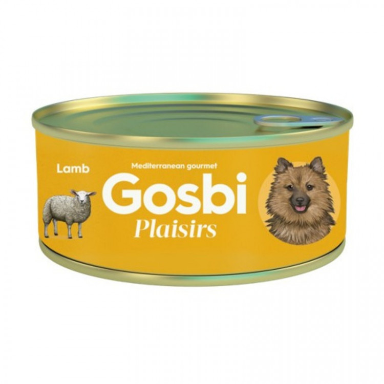 Влажный корм Gosbi Plaisirs для взрослых собак с ягненком - 185 г