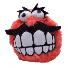 Игрушка мягкая для собак ROGZ Fluffy Grinz M мяч с принтом "зубы" Красный - 64 мм
